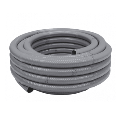 Tubo flexível cinza enrolado
