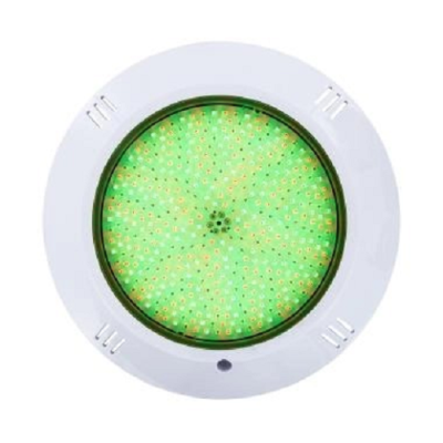 Luz LED redonda branca com LEDs verdes e amarelos para piscina