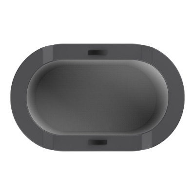 Banheira oval cinza escuro vista de cima