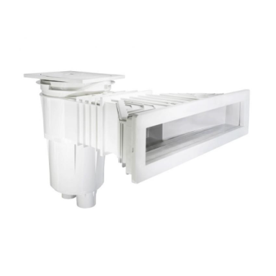 Elemento de piscina branco em plástico com grelha retangular