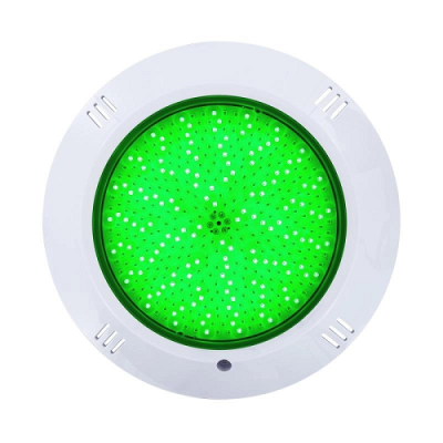 Luz LED subaquática redonda branca com painel verde