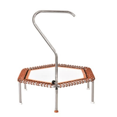 Suporte metálico hexagonal com gancho e superfície trançada laranja