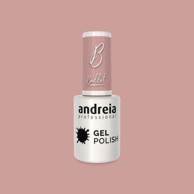 Frasco de verniz gel para unhas andreia professional com tampa rosa e corpo branco