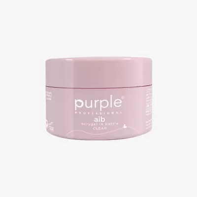 Recipiente rosa claro com etiqueta branca de gel acrílico Purple Professional