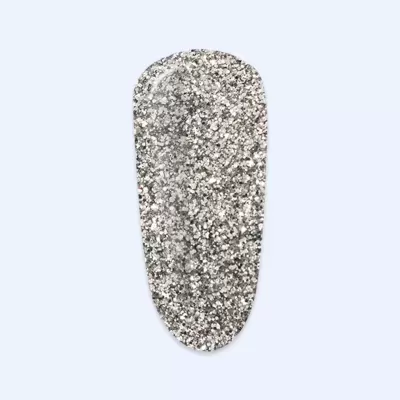 Unha decorada com verniz prateado glitter