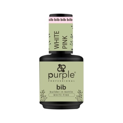 Frasco de verniz para unhas Purple Professional bib builder in bottle branco e rosa