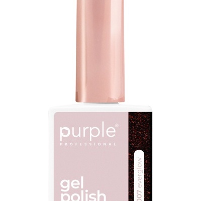 Frasco de verniz gel rosa e branco com tampa rosa metálica