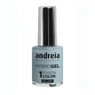 Verniz para unhas azul acinzentado Andreia Hybridgel com tampa prateada