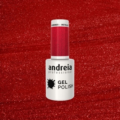 frasco de verniz gel vermelho metálico da Andreia Professional