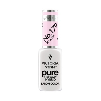 Frasco de verniz de unhas Victoria Vynn com rótulo rosa claro e texto preto