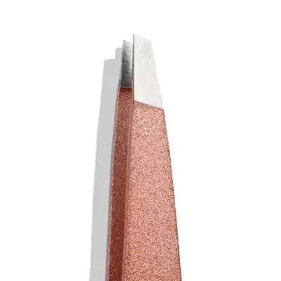 Pinça de metal rose gold glitter com ponta prateada