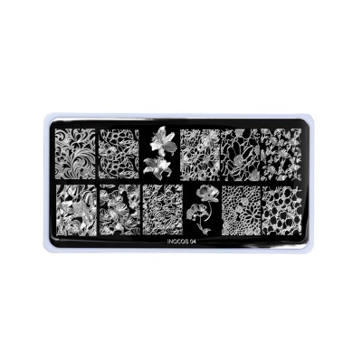 Placa metálica decorativa para unhas com diversos desenhos florais e padrões