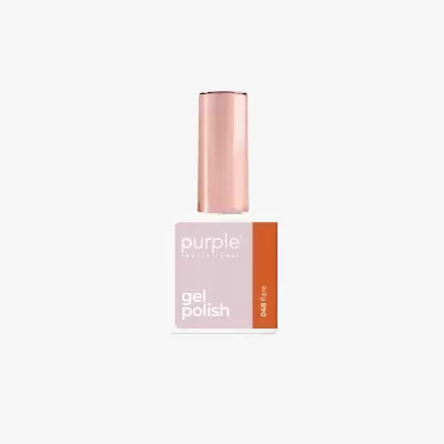 Frasco de verniz gel cor-de-rosa com tampa rosa e rótulo com texto