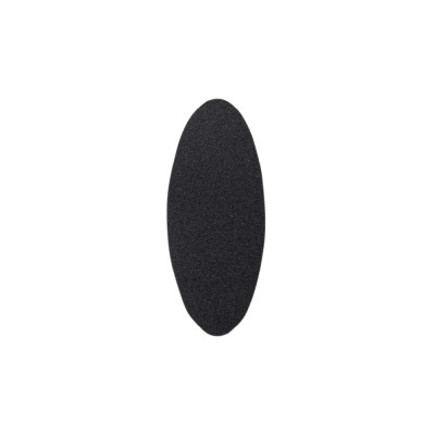 Esferovite oval preta com textura rugosa sobre fundo branco