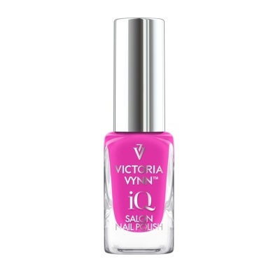 Frasco de verniz de unhas rosa com tampa prateada e texto VICTORIA VYNN iQ SALON NAIL POLISH