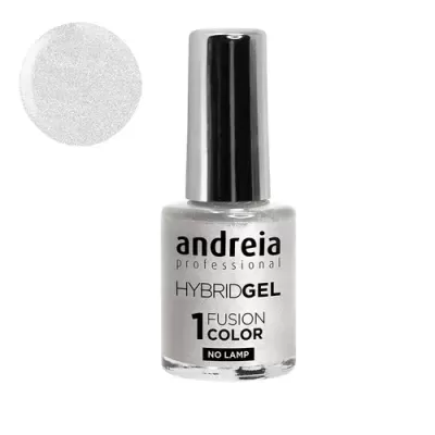 Verniz de unhas branco com brilho Andreia Hybrid Gel
