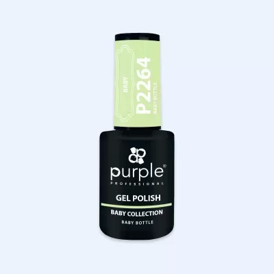 Frasco de esmalte gel preto com tampa verde claro e texto branco