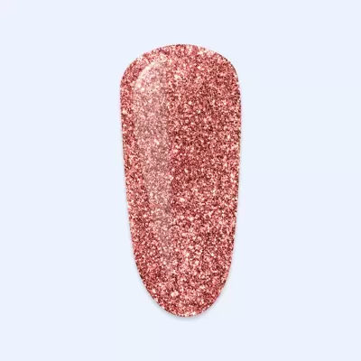 Amostra de verniz de unhas glitter rosa com brilho