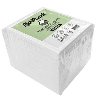 Pacote de toalhas de papel celulose brancas RickiParodi 40x40cm