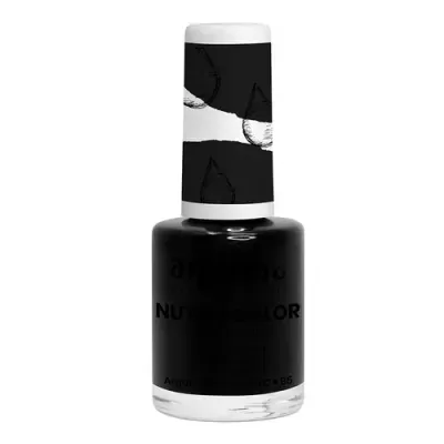 Frasco de verniz de unhas Antela Nutri Color com tampa branca e padrão preto e branco