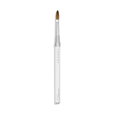 Pincel branco Kolinsky 6 para pintura com cabo branco e cerdas castanhas