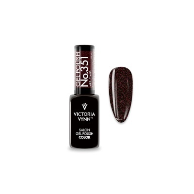 Esmalte em gel Victoria Vynn número 351 preto com brilho vermelho