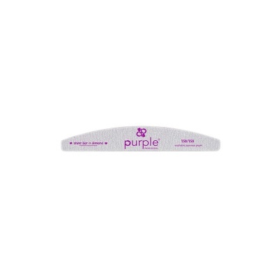 Lima de unhas cinzenta Purple com texto roxo