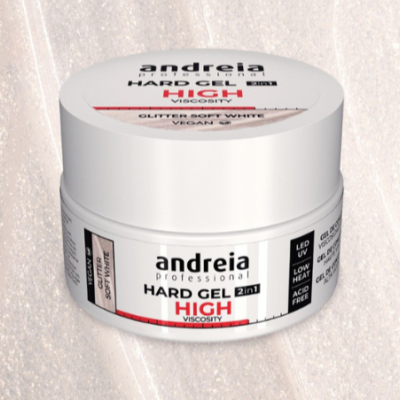 Frasco branco do gel endurecedor Andreia Professional