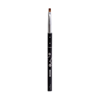 Pincel para unhas preto com flores brancas e texto INOCOS BUILD&GEL N 2