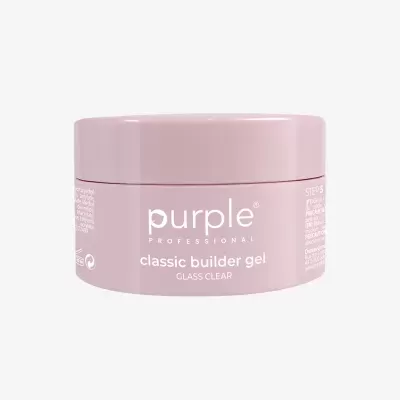 Frasco rosa claro de gel construtor para unhas da marca purple professional