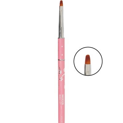 Pincel para nail art rosa com texto INOCOS NAILART
