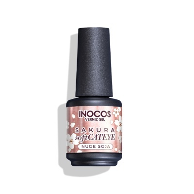 Frasco de verniz gel INOCOS Sakura Soft Cat Eye Nude Soja
