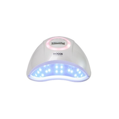 Dispositivo branco de tratamento de unhas com luzes LED azuis e rosa