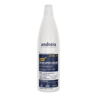 Frasco branco de creme oxidante Andreia Professional