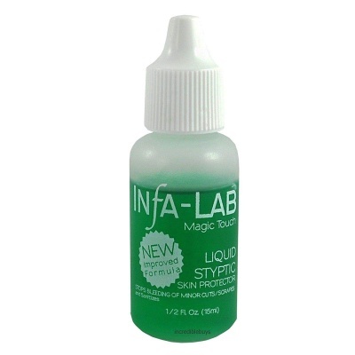 Frasco plástico verde com tampa branca de produto líquido INFA-LAB