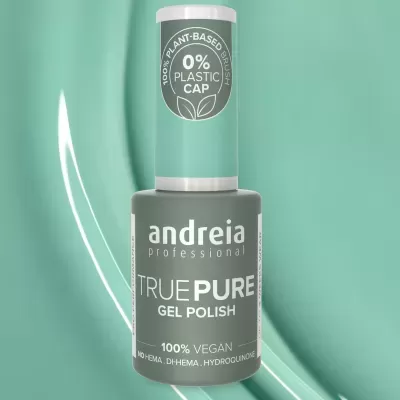 Verniz gel para unhas verde Andreia Professional True Pure com selo vegano e ecológico