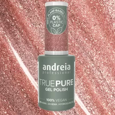 Verniz gel Andreia Professional True Pure com fundo rosado brilhante
