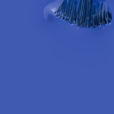Detalhe de escova de cerdas pretas sobre fundo azul