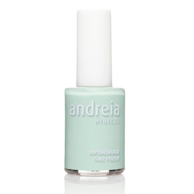 Frasco de verniz de unhas verde menta Andreia com tampa branca