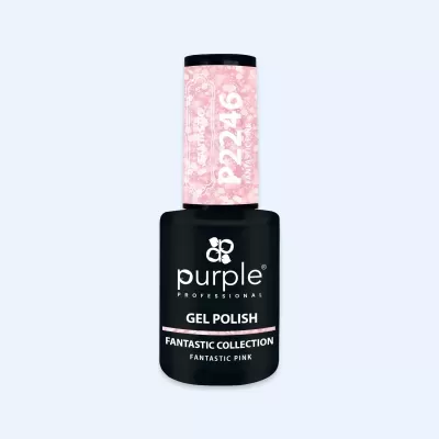 Esmalte de gel Purple P2246 Fantastic Pink preto e rosa