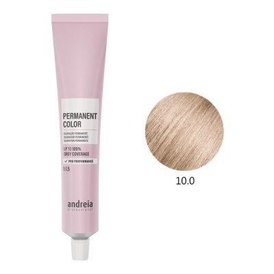 Tubo cor de rosa de coloração permanente para cabelo e amostra de cor loiro claro 10.0