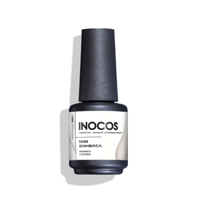 Frasco de verniz branco litoso INOCOS Mini Bomboça