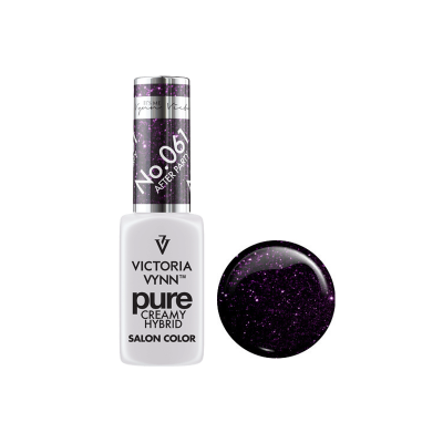 Verniz para unhas roxo escuro com glitter Victoria Vynn pure creamy hybrid No 061 AFTER PARTY