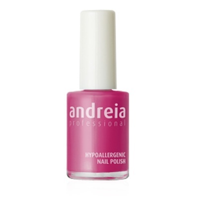 Verniz de unhas rosa com tampa branca da marca andreia professional