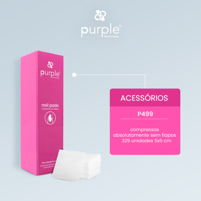 Caixa rosa de compressas para unhas com pilha de compressas brancas