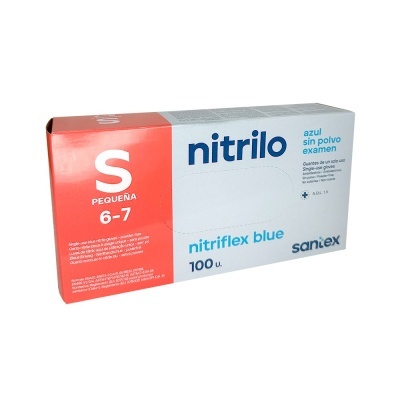 Embalagem de luvas nitrilo azuis de uso único tamanho pequena
