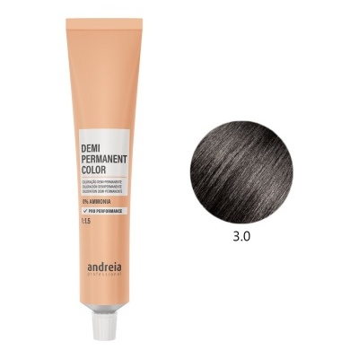 Tubo tinta cabelo semi-permanente castanho escuro 3.0 Andreia