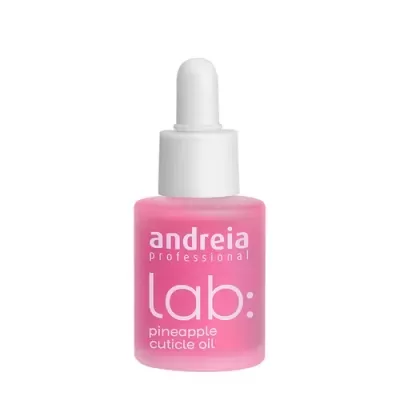 Frasco rosa fosco com conta-gotas branco de óleo para cutículas da marca Andreia Professional Lab
