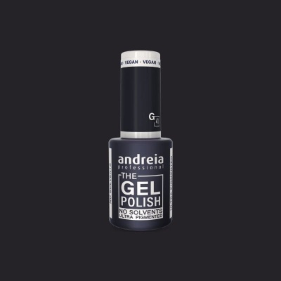 Esmalte gel Andreia professional preto com embalagem e texto branco