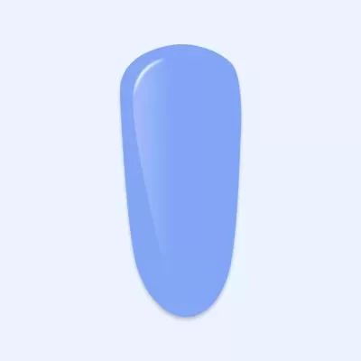 Unha artificial azul claro com acabamento brilhante